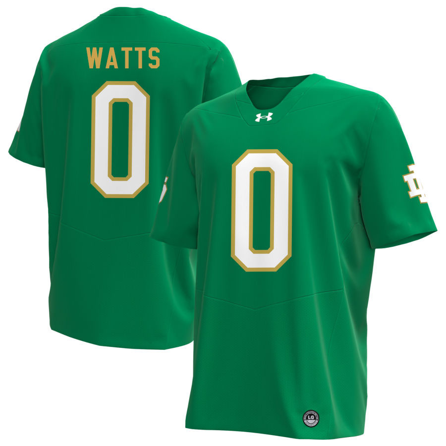 Xavier Watts Notre Dame Jerseys, UND Fighting Irish College Football Apparels Stitched-Green